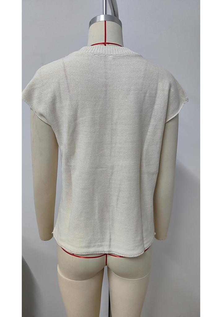 Women's Summer Round Neck Short Sleeve Knit Sweater Pullover Vest