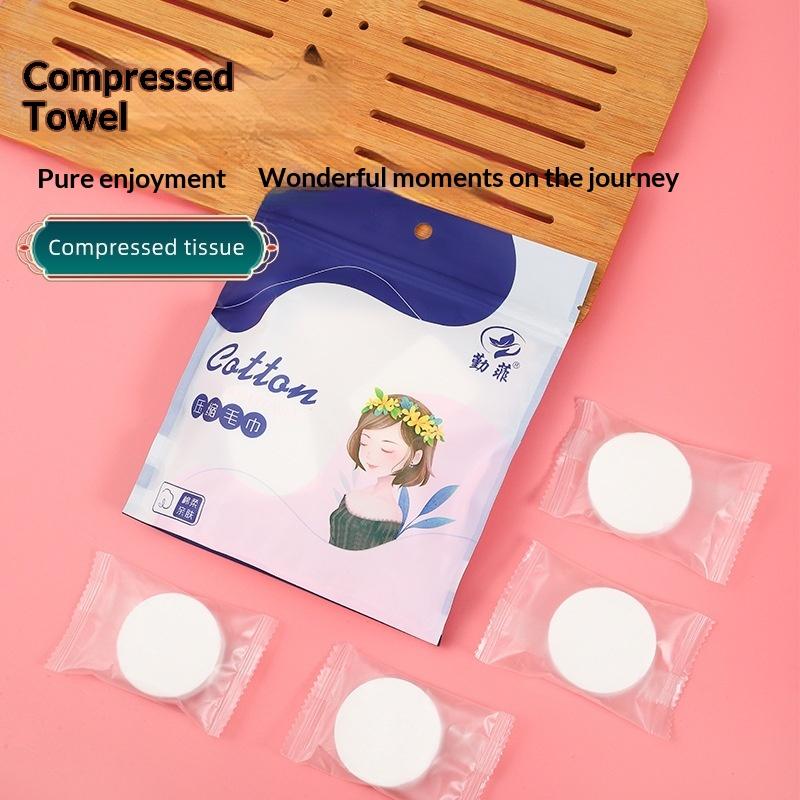 Disposable Compressed Cotton Towels Individually Packed Soft Absorbent Portable Towels for Travel Skincare Outdoor 20PCSBag