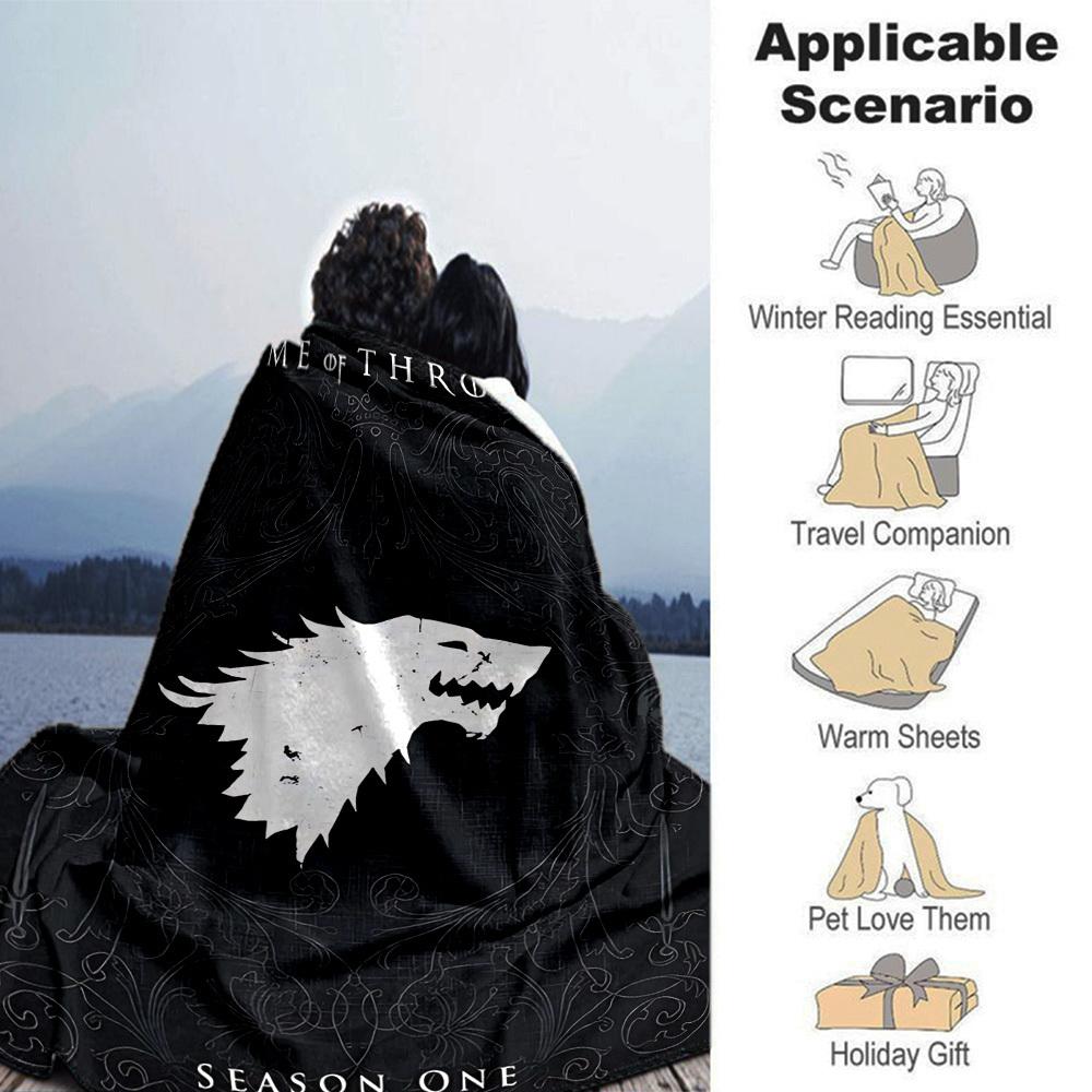 1pc GAME OF THRONES SEASON ONE Blanket Lightweight Flannel Throw for Sofa Bed Travel Camping Livingroom Office Couch Chair 1140KK