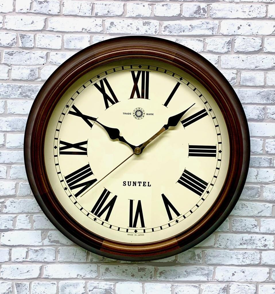 Santell Japanische Retro-Funkwanduhr (Antike funkgesteuerte Wanduhr) DQL714-R