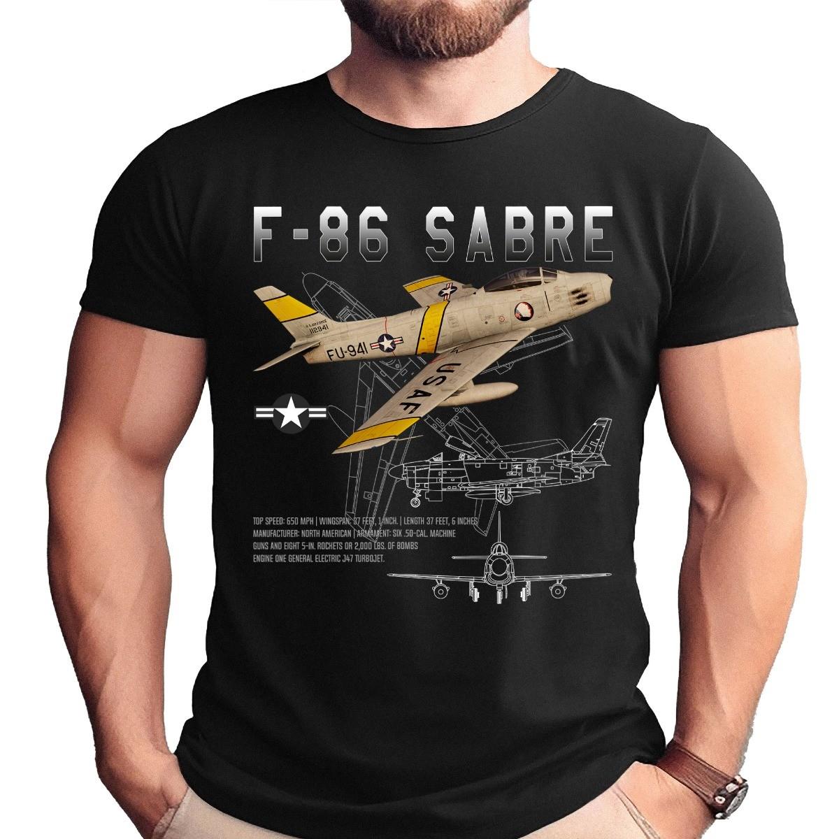 F-86 Sabre Schematic Adult Shirt L
