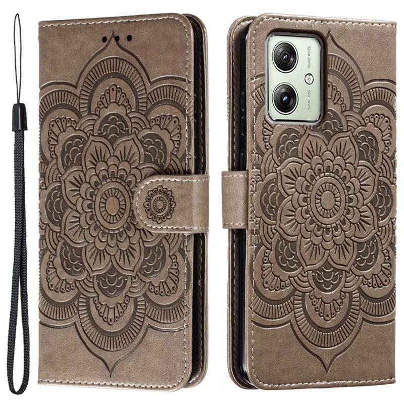 For Motorola Moto G54 5G Case PU Leather Mandala Imprinted Design Wallet Phone Cover