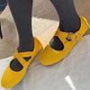 Fashion Fashion Cross Tied Round Toe Flat Sandals Satin Buckle Ballet Flats Women Simple Comfortable Slip Resistant Mary Jane Women Shoe