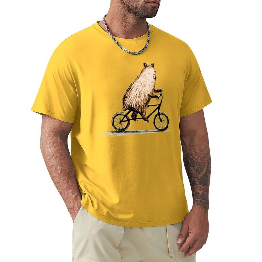 Cycling Bear T-Shirt Anime T Shirts Graphic Shirts Blanks Plain T Shirts For Men Pack