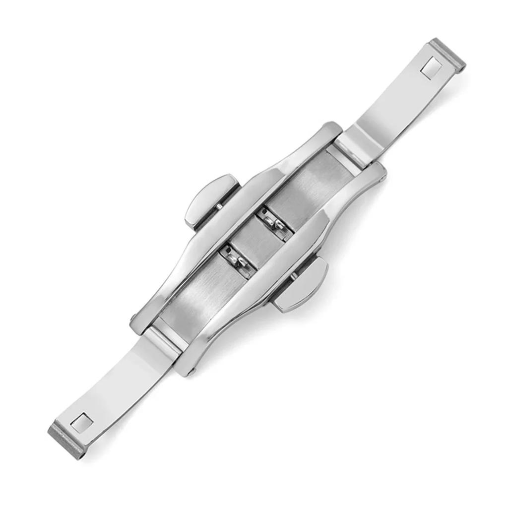 Polished Stainless Steel Buckle Watch Band Button Butterfly Clasp Double Press Folding Buckles Universal Strap Watch Accessories