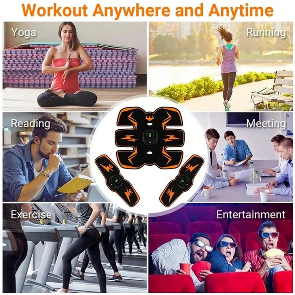 Intelligenter EMS Drahtloser Muskelstimulator Fitness Trainer Bauchmuskeltraining Elektrische Aufkleber Körpermassagegerät