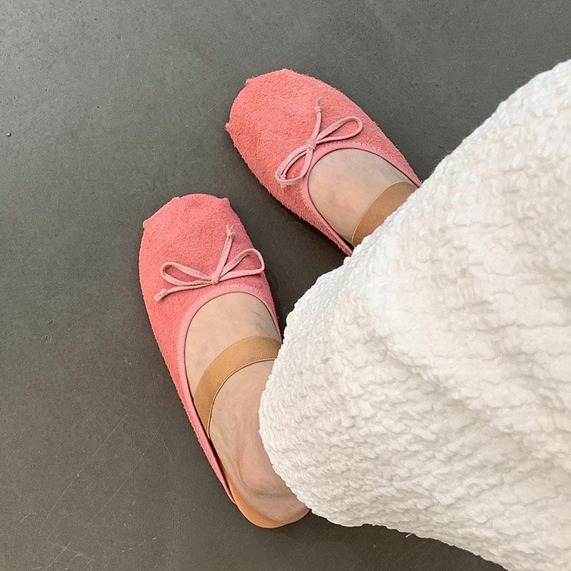 Fashion Fashion Butterfly-Knot Ladies Flats Mary Janes Shoes Slides Female Shallow Footwear Slip On Women Ballet Flats Dance Shoes