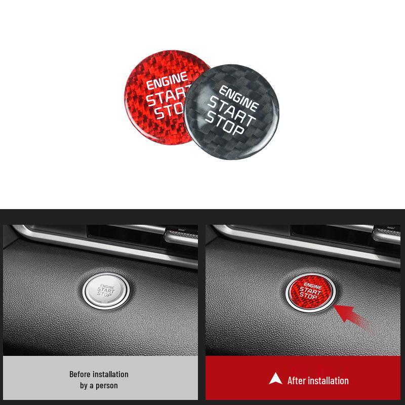 Real Carbon Fiber Ignition Switch Sticker for Hyundai Elantra/Tucson