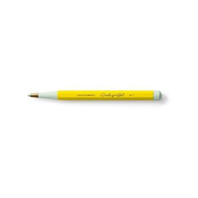 Leuchtturm Gel Ink Ballpoint Pen 0.5mm Drehgriffel Nr.1 Lemon 363958, Twist Mechanism, Brass Tip, Hexagonal Aluminum Body, Low Center of Gravity,
