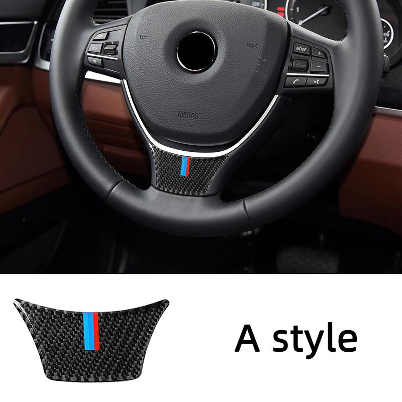 

Декоративная нашивка на руль из углеродного волокна, автомобильные наклейки для BMW Series-5 2011-2017 F10 F18 528 525Li, интерьер style A - 1