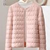 Autumn and winter lightweight down jacket women's short wavy round neck variable V-neck warm inner jacket