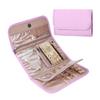 Portable Polyester Jewelry Storage Roll Perfect for Travel Compartments Compact Accessory Organizers Earrings Necklaces