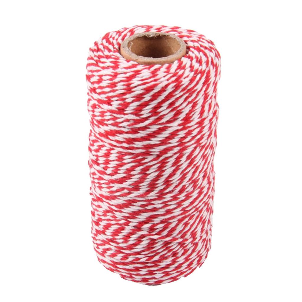 Bakers Twine Cotton Rope Two Tone Jute String for Crafts Christmas Holiday Ribbon Strong Cord for School and Gardening