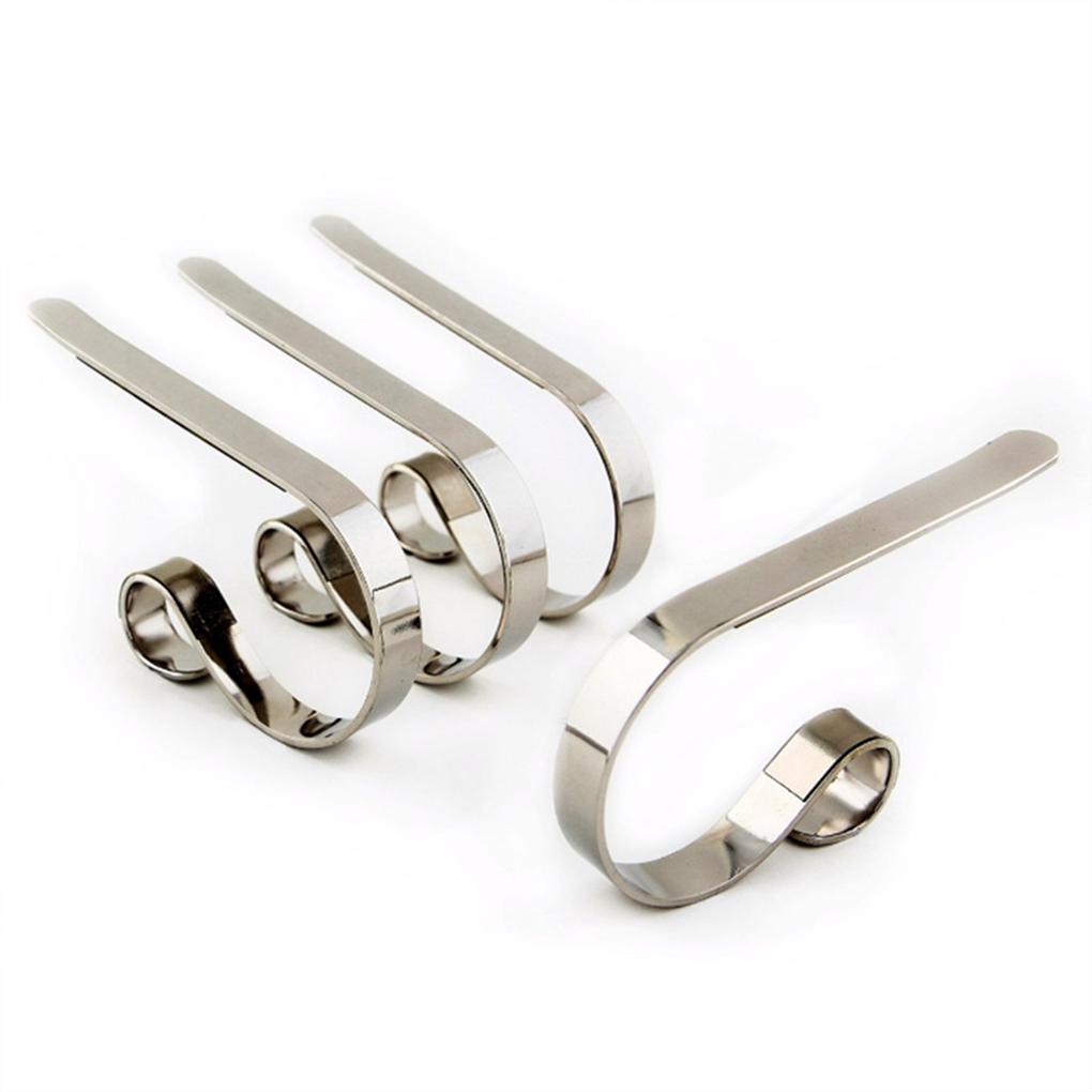 Christmas Fireplace Hook Metal Hanging Atmospheres Xmas Wreath Sock Hanger Holiday Plated Hooking Rack Stocking Clip