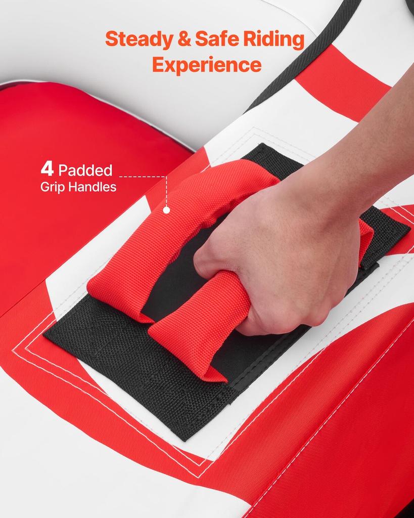 Towable Tubes for Boating, 2-Rider Inflatable Boat Tubes and Towables, 154 kg Capacity Water Sport Tubes for Boat to Pull - with 2 Cockpits, Full