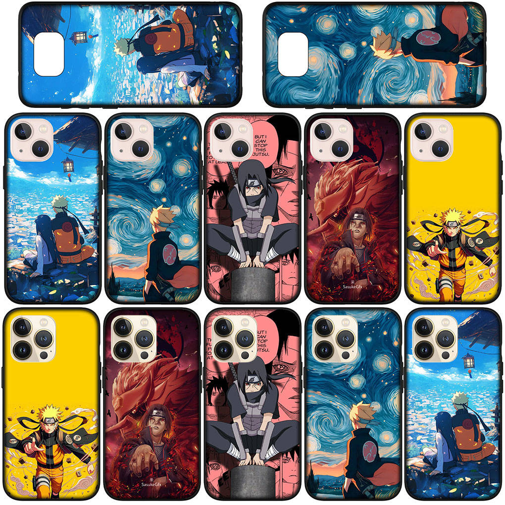 For Samsung Galaxy S24 S23 iPhone 16 15 14 Xiaomi Redmi Note 13 12 11 10 8 Plus 9 Pro Max X XR Phone Case Anime Uchiha Sasuke Naruto OPPO Huawei Cover