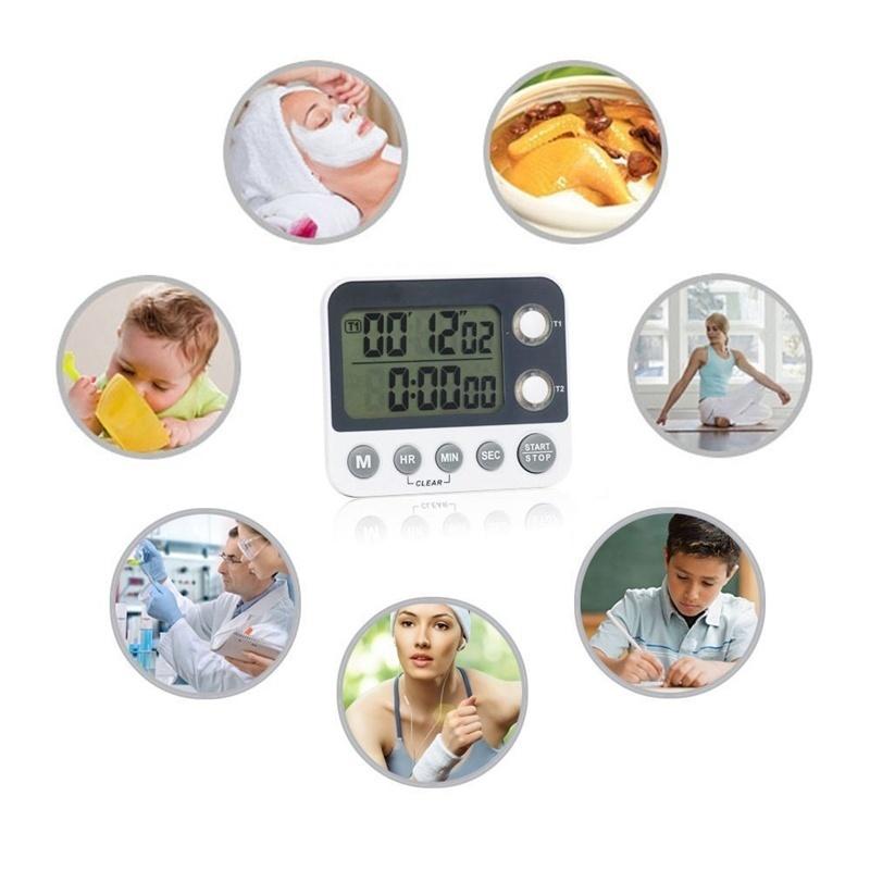 Digital Kitchen Timer Magnetic Back Cooking Timer Large Display Loud Alarm Count-Up Count Down for Cooking Baking