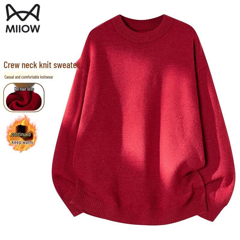 MiiOW Men s Red Knitted Pullover Sweater 3XL