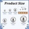 1set 1070pcs 6 Styles ABS Plastic Imitation Pearl Beads Round Matte Style No Hole/Undrilled Light Grey 3~10mm