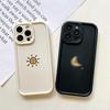Eye-catching Bamboo iPhone Case with Cartoon Sun & Moon Design, Fits iPhone 11/14/15/16