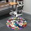 1pc Hummingbird StainedGlass Office Round Area Rug, Under Office Chairs Bedroom Living Room Home Decor, Room Deco