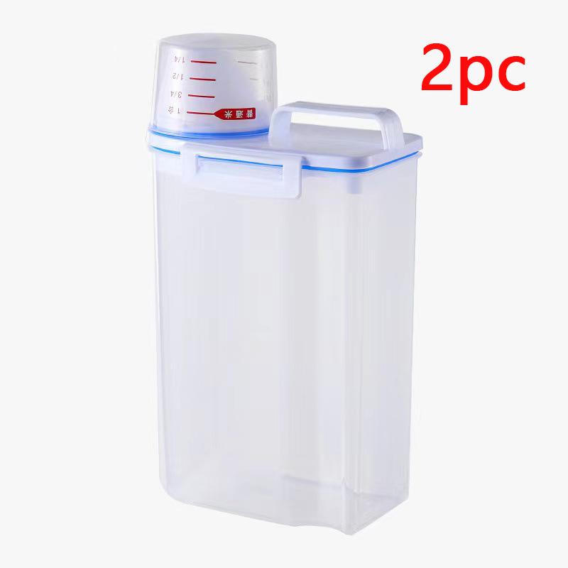 1/2pc 2.5L Food Storage Bucket Box Large Capacity Portable Moistureproof Storage Tank with Scale Cup Food Bucket PP Container