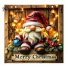 Family Christmas Home Decor Wooden Hanging Pendant, Snowman/Santa Claus/Gnome Ornament with Decorative Craft Pieces Hemp Rope for Indoor Outdoor