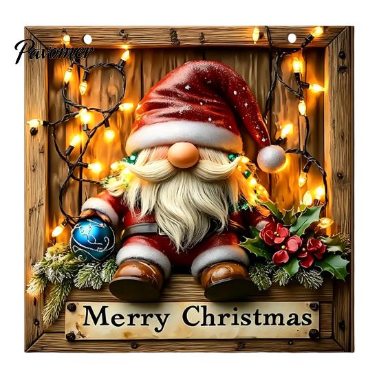 Family Christmas Home Decor Wooden Hanging Pendant, Snowman/Santa Claus/Gnome Ornament with Decorative Craft Pieces Hemp Rope for Indoor Outdoor