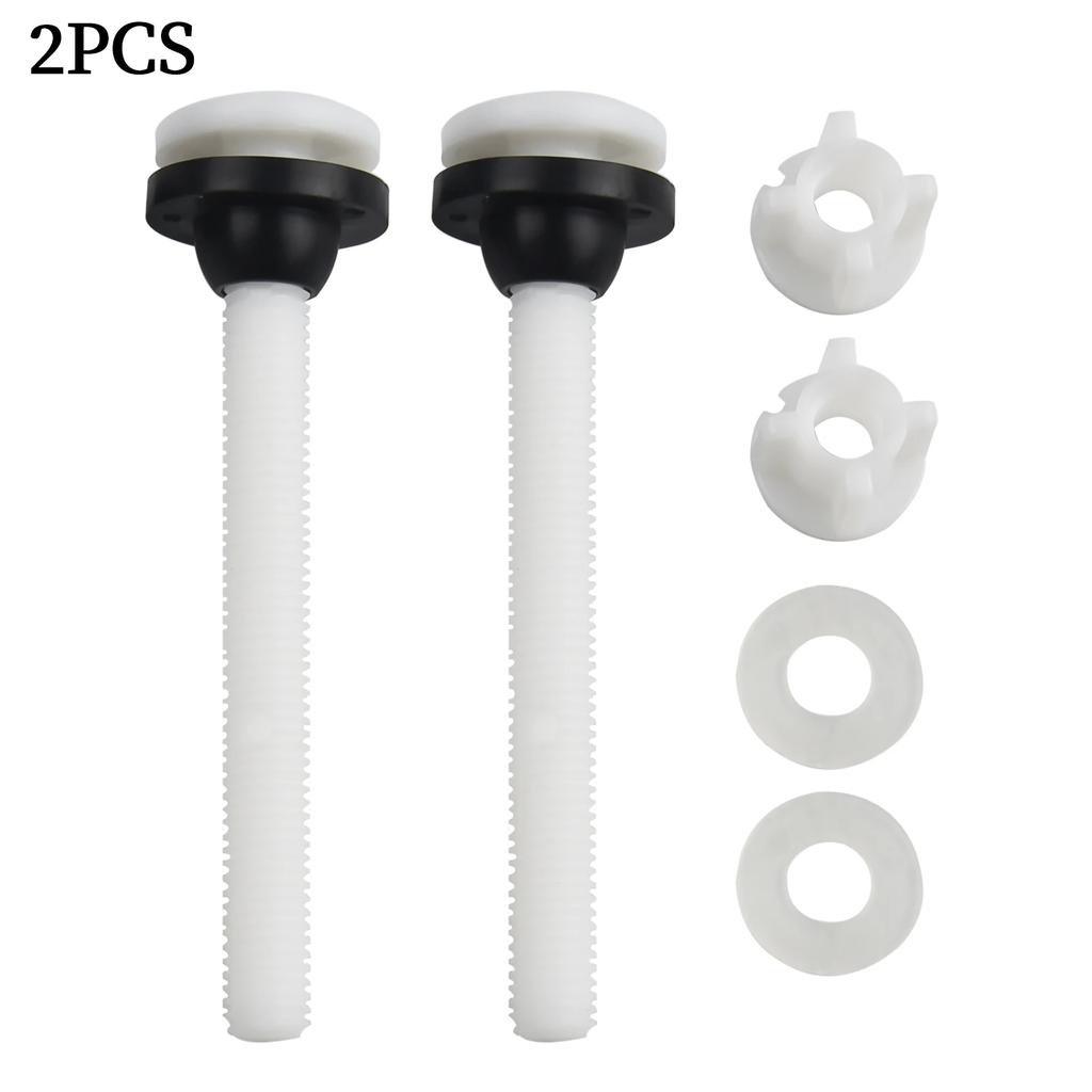 2 Pieces Toilet For Mount Hinge Bolts With Nuts And Washers Plastic And Rubber Fasteners For Toilet Seat Replacement