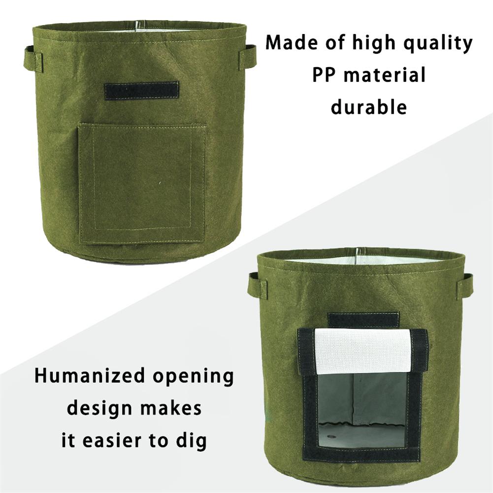 2mm Thick Felt Potato Grow Bag 8 Gallon 34x34cm Non woven Lining Green