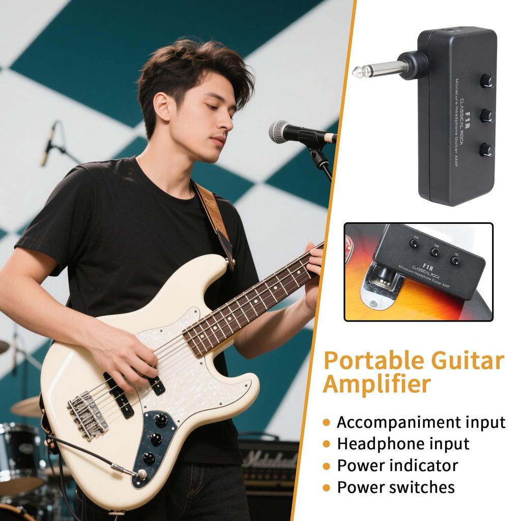 Amp For Electric Guitar Small Guitar Speaker Portable Amplifier Speaker For Instrument Home Adults Beginners Small Gig Indoor
