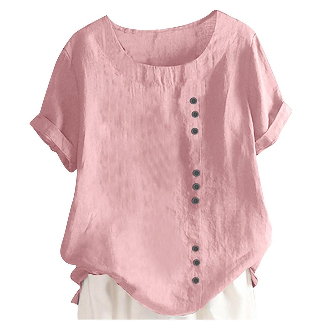 Summer Children's Casual Solid-color Round-neck Top And Casual Loose T-shirt