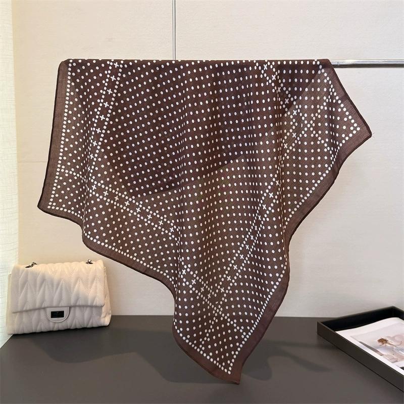 68Cm Small Square Feminine Scarf Hijab Female Cotton Feeling Headband Kerchief Vintage Neck Tie Shawl Wrap