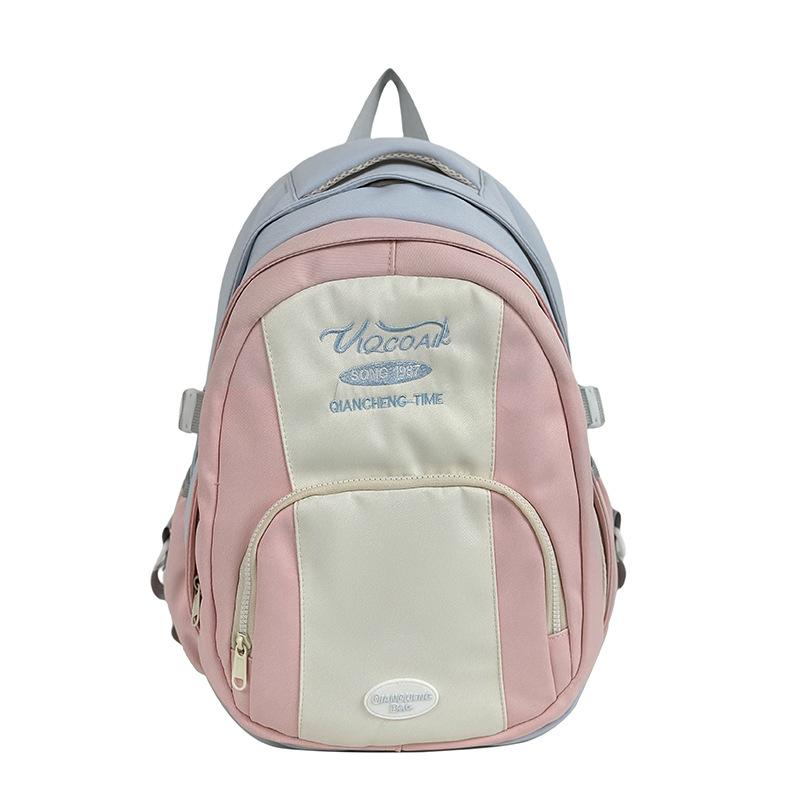 Schoolbag Schoolbag College Student Japanese Junior High School Backpack College Style Ins Niche High School Contrasting Colors Cute Female Simple