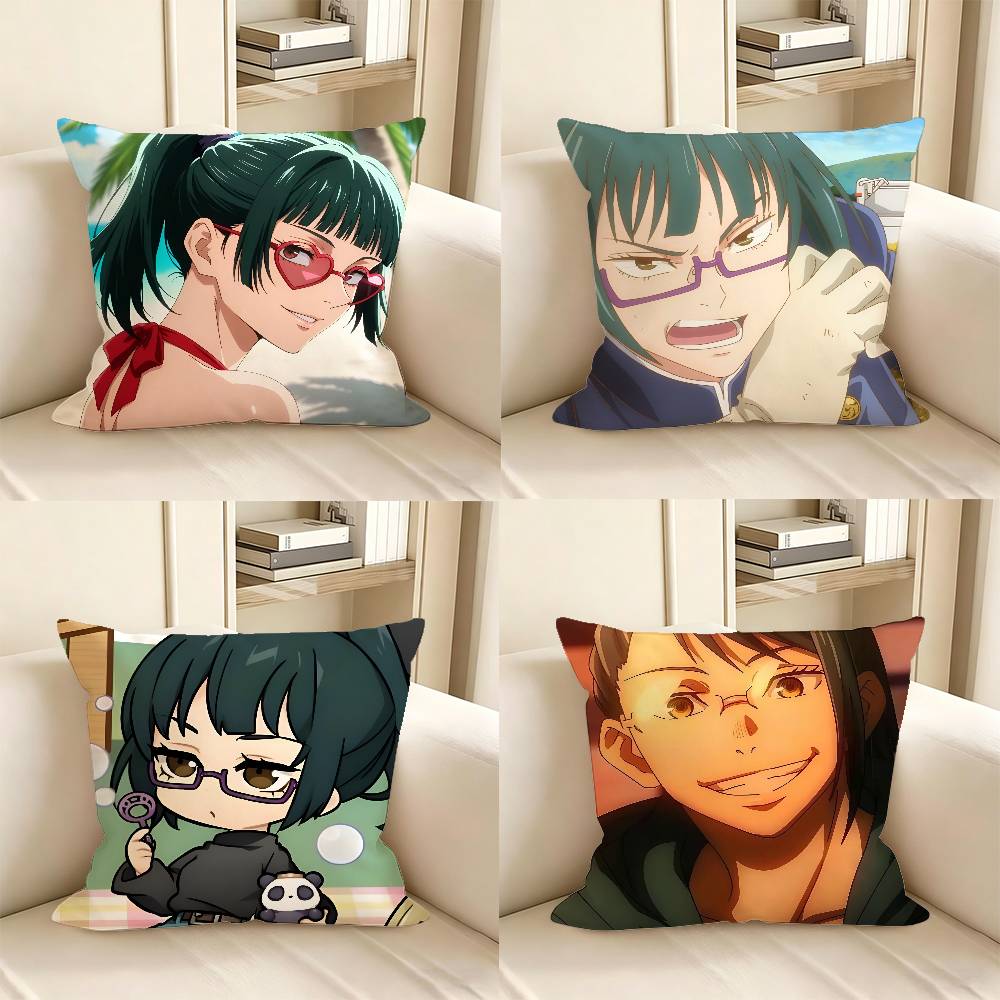 pc Funny Maki Zenin Pillow Case Fashion Square Pillowcase Bedroom Sofa Room Ins Decoration Leisure