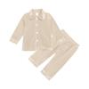 Children's Gold Velvet Pajamas - Autumn/Winter Homewear for Boys and Girls