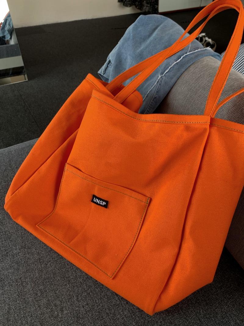 

Solid Color Canvas Bag - 2026 New Large Capacity Women s Crossbody Shoulder Bag in Simple Korean Style оранжевый