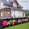 Happy Birthday Fence Banner Ink Splatter Decorate Lively Outdoor Yard Decor