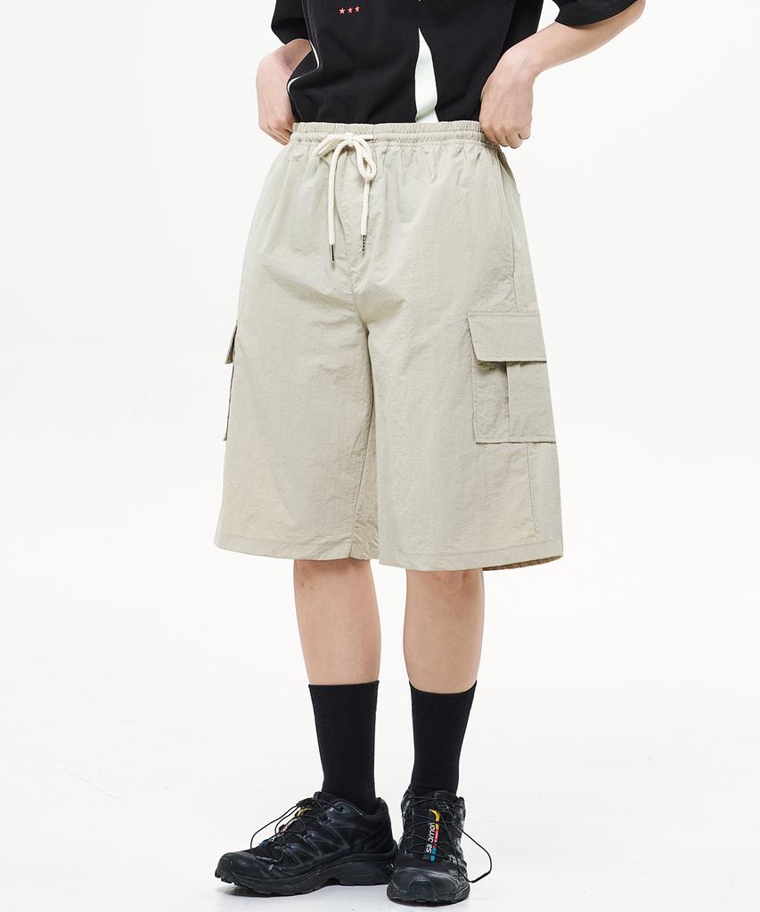 GRAYBLVD Mark Wide Cargo Nylon Half Pants Gjbhp34 (3 Colors)