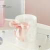 Ceramic Coffee Cup with Ribbon Handle 11.8oz Elegant Pink Bow Design Tea Cup Drinking Gift for Women Birthday Christmas