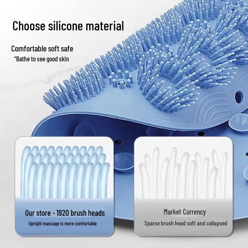Hydrophobic Back Scrubber Pad and Quick-Drying Suction Cup Floor Mat for Bathroom Massage