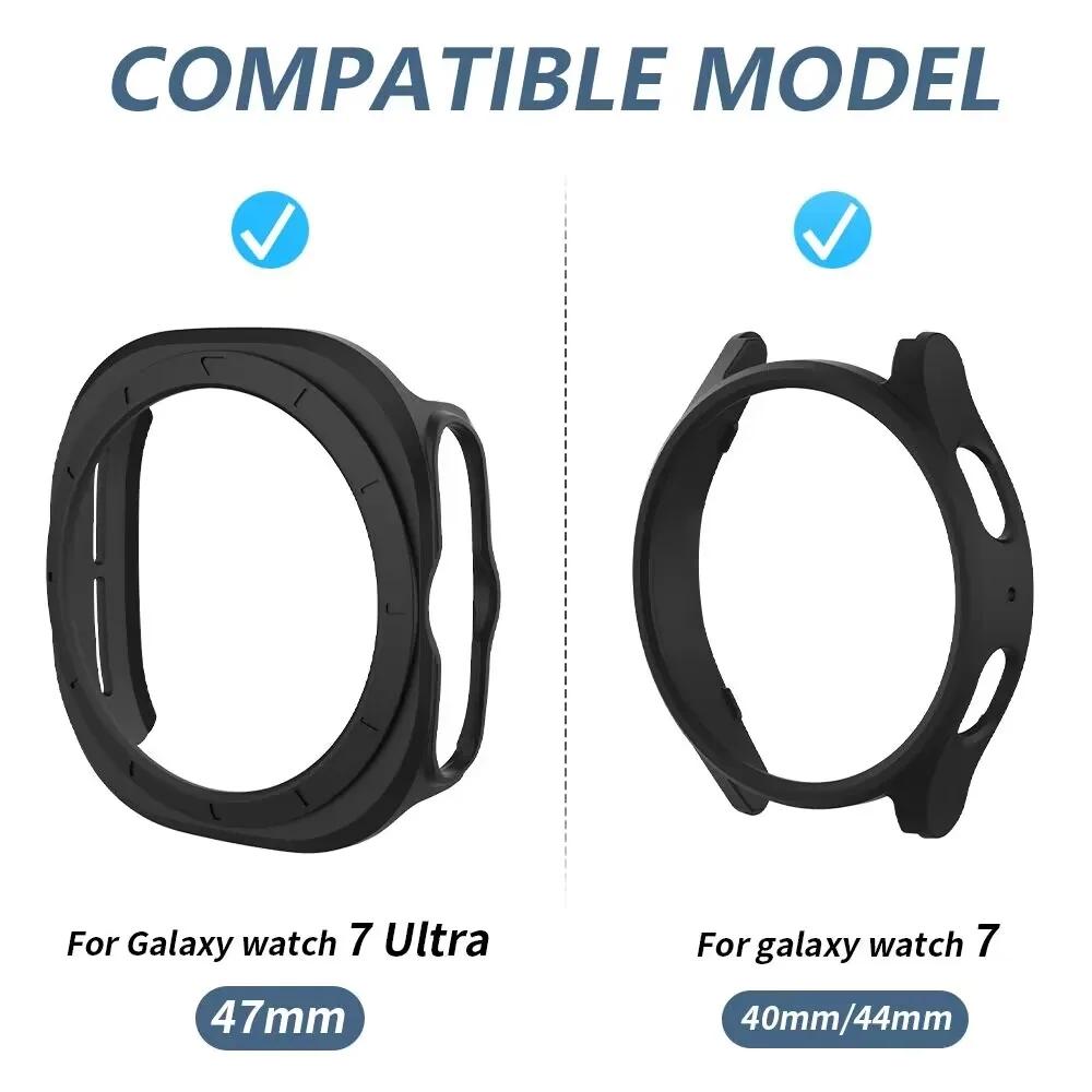 PC Hollow Case for Samsung Galaxy Watch 7 Ultra 47mm Accessories Frame Protective Hard Bumper Galaxy Watch 7 FE 40mm 44mm Cover