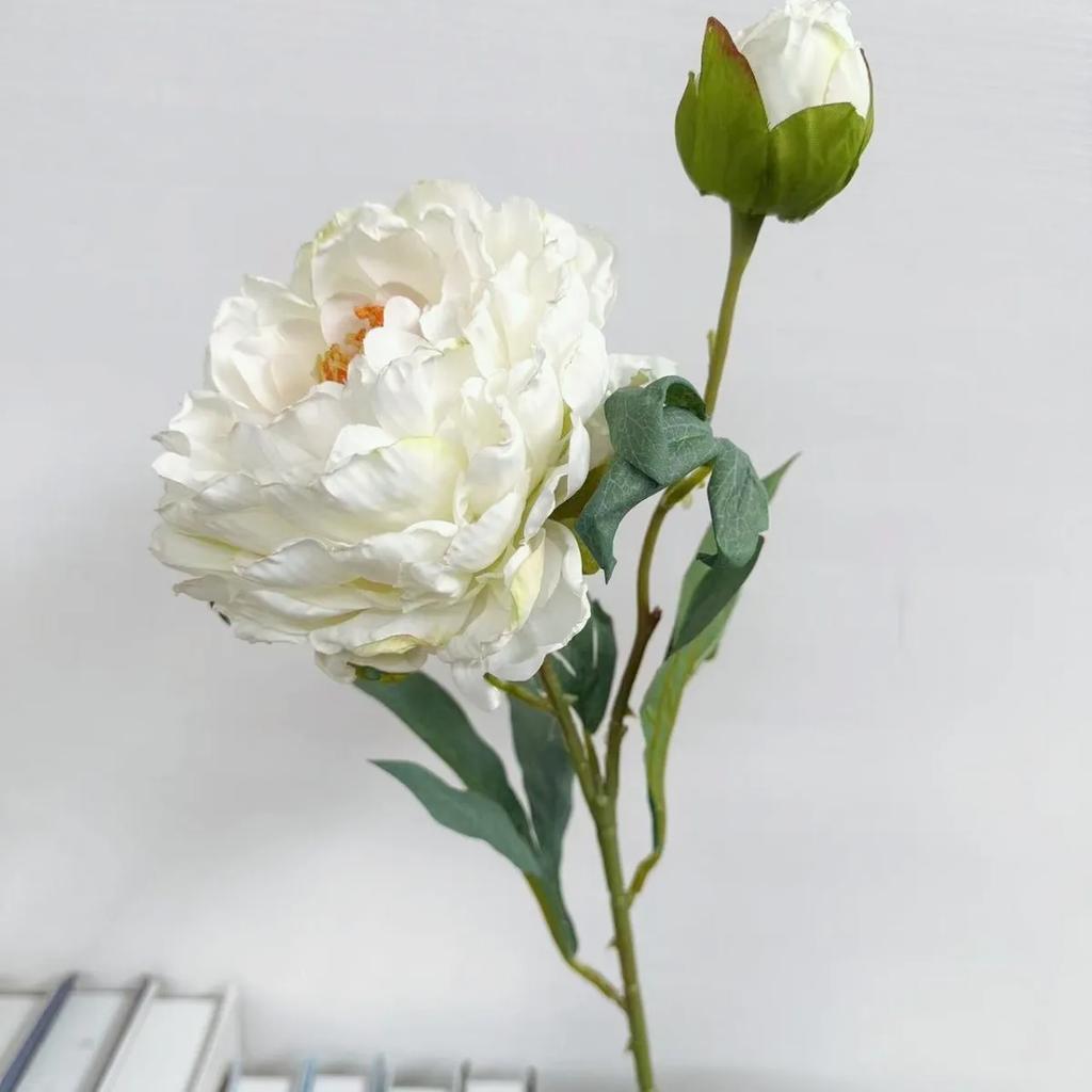 5Pcs/lot Retro Burnt Edges Peony Fake Flowers Home Decoration Accessories Wedding Bouquet Party Event Decor Party Floral Peonies