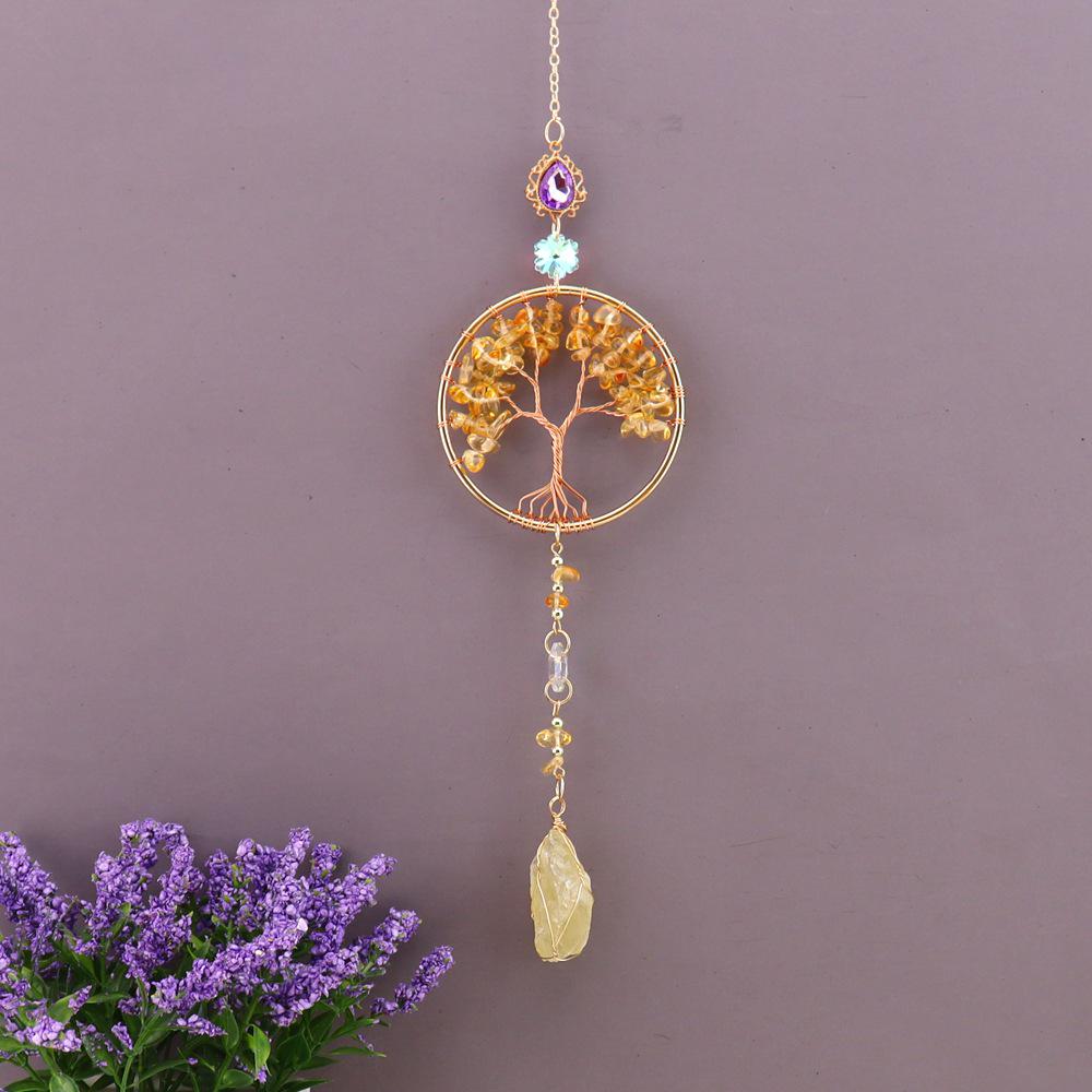 Amethyst Life Tree Dream Catcher Car Ornament Wind Chime T133