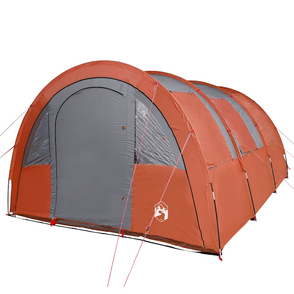 Vidaxl Tenda da Campeggio, 4 Persone, Grigio-Arancione, Impermeabile
