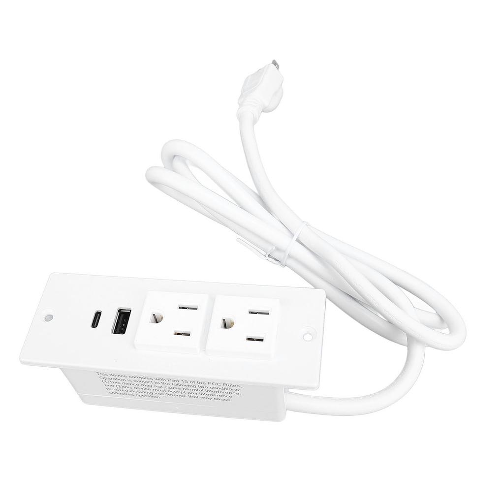Conference Recessed Power Strip Table Socket Furniture Outlet PD 20W Fast Charging 2 USB Ports 1.5m Cord