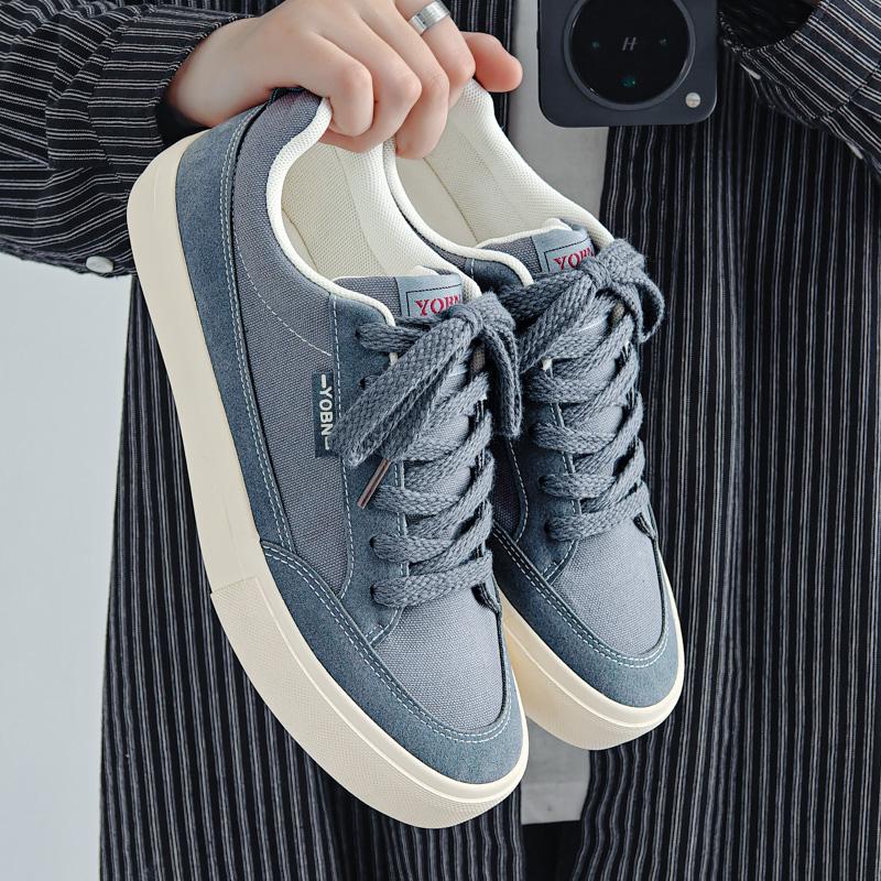 Men's Skateboard Shoes Summer Student Versatile Comfortable Anti Slip Casual Shoes Breathable Youth Wear-resistant Solid Color