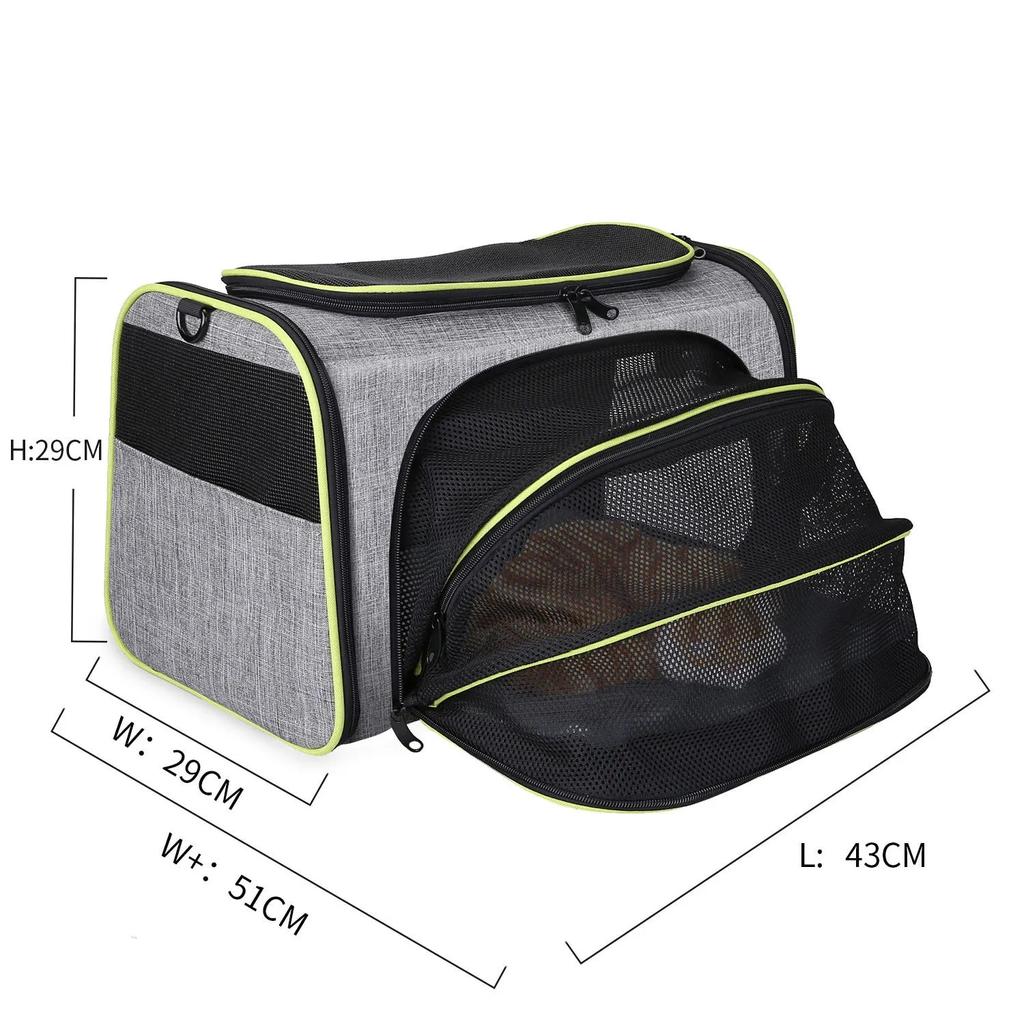 Portable Cat Carrier Airline Approved Pet Handbag Foldable Soft-Sided Cat Cage Expandable Pet Travel Bag Breathable Pet Dog Bag