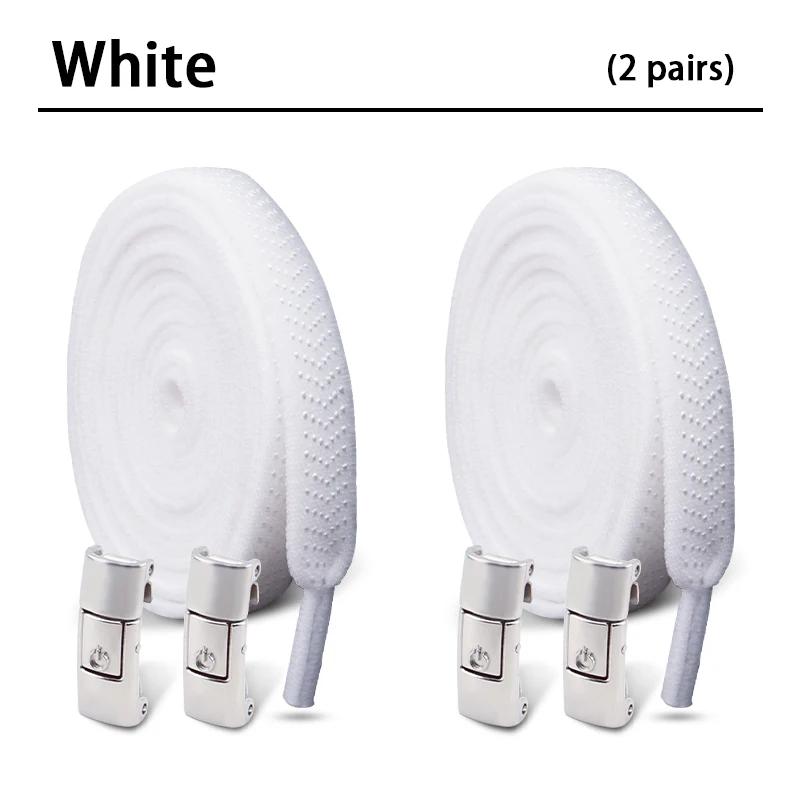 2 Paar 8 MM Breedte Elastische Schoenveters Sneakers Drukknop Veters Zonder Strikken Kinderen Volwassenen Geen Strik Schoenveters voor Schoenen Accessoires