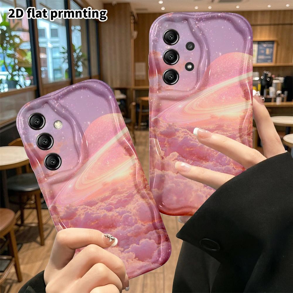 Phone Case: 2D Flat Samsung Galaxy A34 A35 M05 M06 S20 S22 S21 FE Plus 5G Protective Case, Saturn Starry Sky, Christmas and Halloween Gift